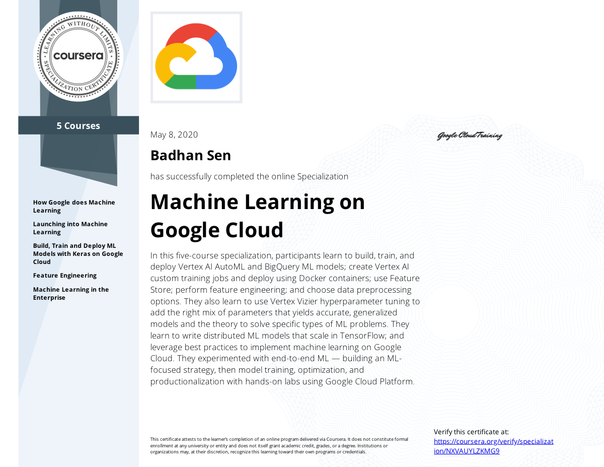 Machine Learning on Google Cloud